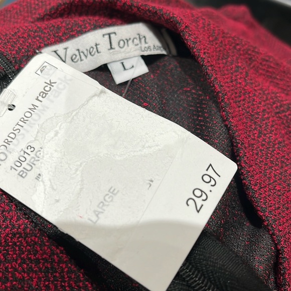Velvet Torch Mock Neck Long Sleeve Skater burgundy size L & XL. - Picture 3 of 4